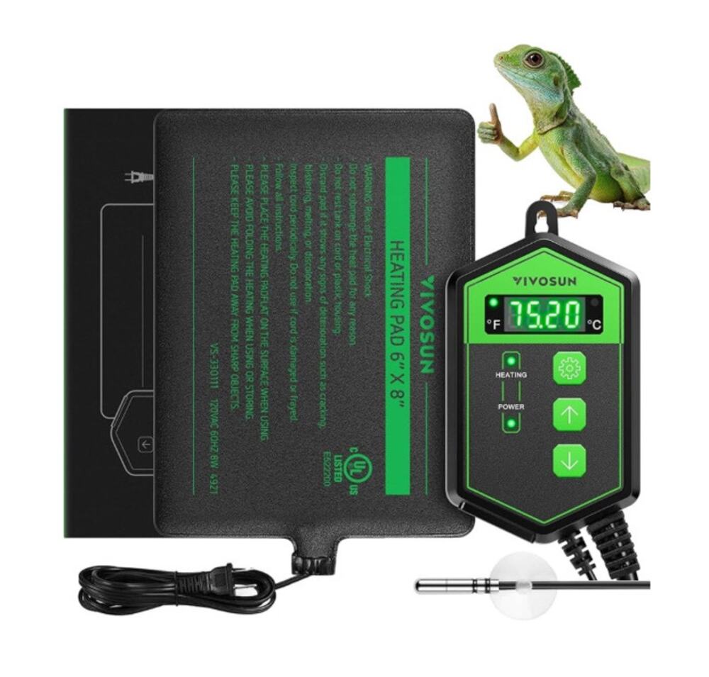 VIVOSUN Reptile Thermostat with 6x8 Inch Heating Pad